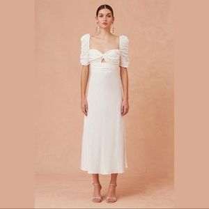 KEEPSAKE wistful twist linen midi dress